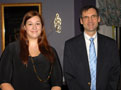 Student Sarah Ladouceur, of Welland, Ontario, with Frederick W. Becker, dean of the School of Hospitality.