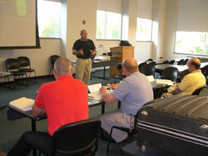 I-CAR instructor Mike Schaffer leads a workshop at Penn College. (Photo by Stephen T. Duna, collision repair instructor) 
