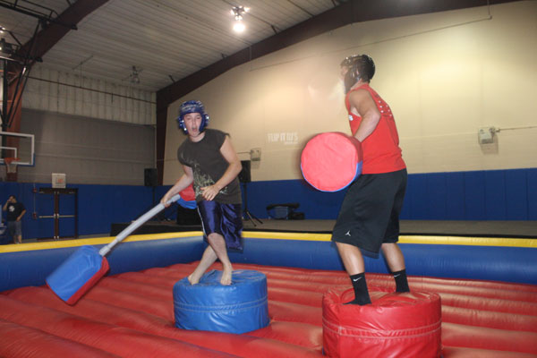 Field House combatants do battle in the safety of an inflatable arena.