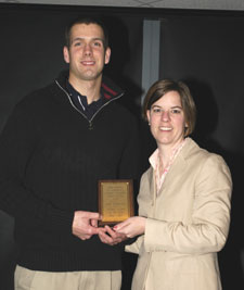'Student Leader of the Year' Jesse T. Markeveys, with Carolyn Strickland, director of student life.