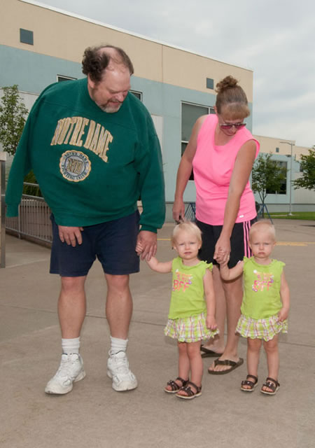 While their aunt attended to her new-student checklist, young visitors strolled campus with grandparents.