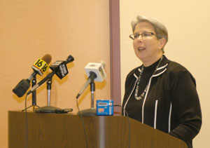 Davie Jane Gilmour pledges Penn College's expertise and facilities to the Keystone Innovation Zone.