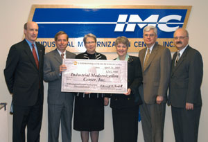From left, are Dennis Yablonsky, state secretary of community and economic development%3B Jim Shillenn, CEO%2Fexecutive director of the Industrial Modernization Center  Inc.%3B Davie Jane Gilmour, Penn College president%3B Williamsport Mayor Mary B. Wolf%3B James Douthat, Lycoming College president%3B and Vince Matteo, president of the Williamsport%2FLycoming Chamber of Commerce. 
