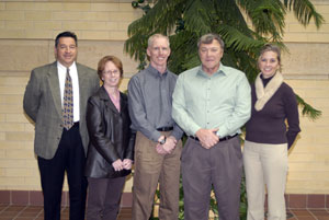 From left%3A John R. Bartolomucci, instructor of plastics technology at Pennsylvania College of Technology%3B Karen Krum, Koroseal%3B Gary Hollis, Koroseal operations manager%3B Fred Yeagle, Koroseal plant manager%3B and Christy S. Allen, Plastics Manufacturing Center coordinator.
