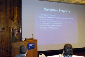 Danielle M. Coakley, Community Assistant for Vine Avenue, outlines some of her initial year's successes %96 and looks ahead to more outreach with off-campus students in the coming months.