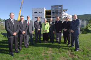 From left are Rexford Hilton, Susquehanna Bank%3B Ronald Walko, Jersey Shore State Bank%3B Robert Forse, Woodlands Bank%3B Daniel Berninger, Muncy Bank %26amp%3B Trust Co.%3B Penn College President Davie Jane Gilmour%3B Thomas Bixler, Omega Bank%3B Thomas O'Connell, M%26T Bank%3B Paul Rooney, Sovereign Bank%3B and Bruce Smithgall, Citizens %26amp%3B Northern Bank. Absent%3A Vera Anderson, Citizens Bank.