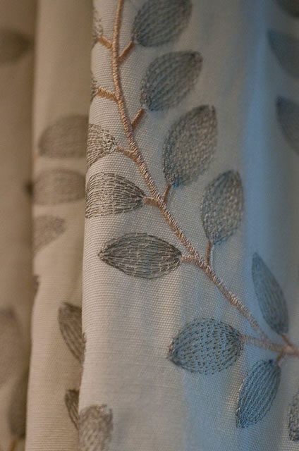 Textured window treatments, inspired by flora