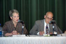Williamsport Mayor Mary B. Wolf and Democratic mayoral candidate William McConnell take part in a public forum in the ACC Auditorium on Monday night