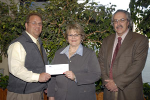 From left, J. Douglas Armstrong, executive director of the Mechanical Contractors Association of Northwest Pennsylvania%3B Debra M. Miller, director of corporate relations, Pennsylvania College of Technology%3B and Tom F. Gregory, dean of construction and design technologies, Pennsylvania College of Technology.