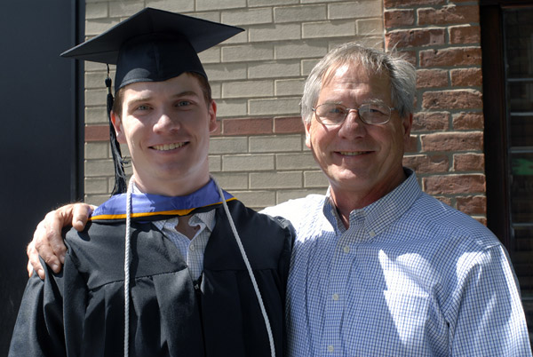 Civil engineering technology graduate Ryan J. McDonald, with Dad Steven T., a recent Penn College retiree.