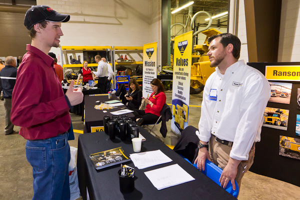 With dual degrees in heavy construction equipment technology: Caterpillar emphasis and electric power generation, 2005 graduate Jeremy E. Olenick makes a knowledgeable spokesman for Ransome CAT.