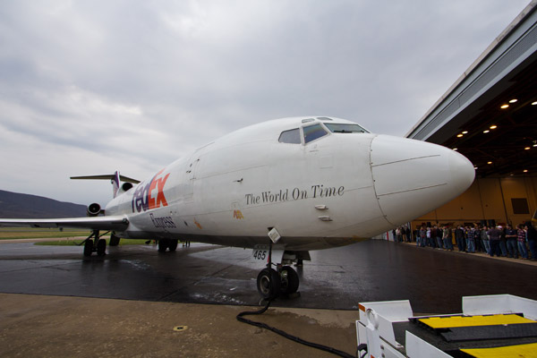 After logging 51,474 flight hours over the past 36 years, both in passenger and delivery service, the plane (named Nathan, after a FedEx employee's son) takes a much deserved rest.