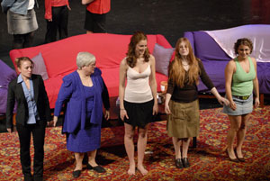 Director Kevin A. Hickman's cast takes an opening-night bow.