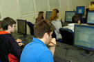 High-school students learn the basics of creating Flash animation during a session taught by Patricia Coulter, associate professor of computer science