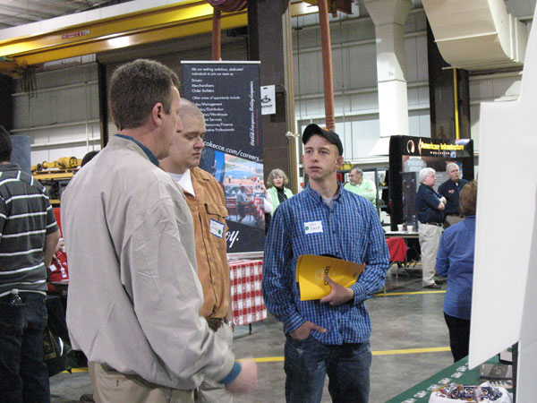 Jack Bailey from TruGreen, a Harrisburg lawn-care provider, speaks with horticulture students.
