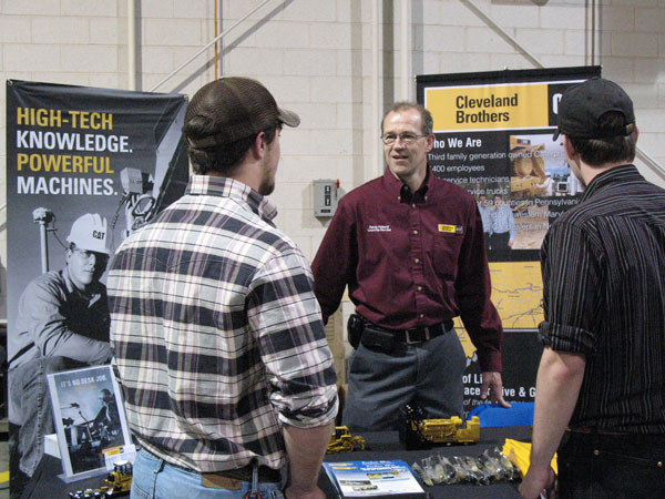 Randy Fetterolf from Cleveland Brothers Equipment Co., a perennial Career Fair attendee, talks to prospective future employees.