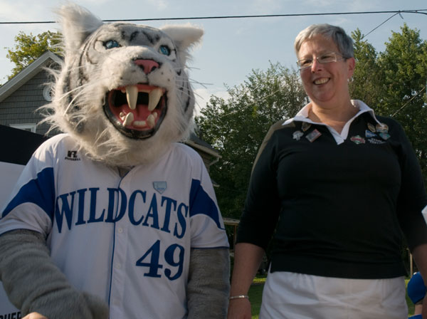 The Wildcat and PresidentGilmour prepare for the trip down West Fourth Street.