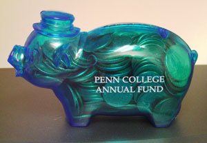 Piggy-bank collection adds no small change to Annual Fund Campaign.