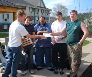 First-place team is presented with its prize