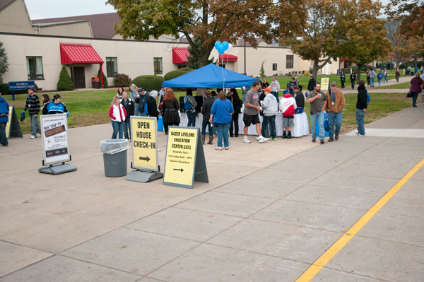 Refreshment tents helped recharge visitors on their exhilarating campus adventure.