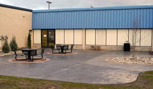 Remembrance Garden offers area of respite outside Carl Building Technologies Center.