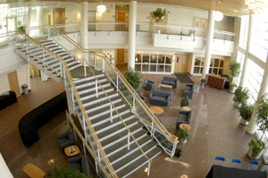 Light fills three stories of wide-open, accessible space.