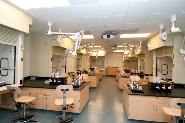 One of the newly refurbished lab spaces in the science area. 