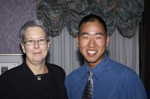 Scott A. Fowler and Dr. Davie Jane Gilmour, Penn College president, at Thursday's Scholars Dinner
