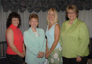 Lycoming County Paralegal Association members, from left, Sue Jones%3B Maxine Stiffler, whom the scholarship honors%3B and Rebecca Buttorf, association president%3B with Debra M. Miller, director of corporate relations for Pennsylvania College of Technology.