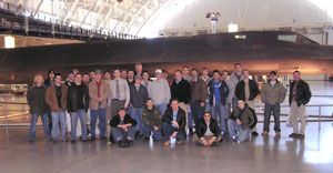 A Penn College tour group stands in front of an SR-71 Blackbird during a recent visit to Dulles Airport and the National Air and Space Museum's Steven F. Udvar-Hazy Center.