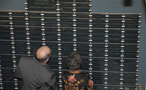 Attendees peruse names of those honored on the donor wall