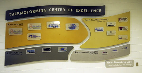 'Center of Excellence' wall notes industry support