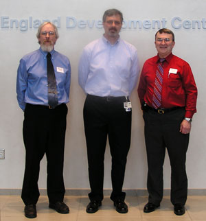 Jeff B. Weaver, assistant professor of electronics, Curt Conrad, systems engineering manager for Cisco, and Stan G. Boler, associate professor of electronics.