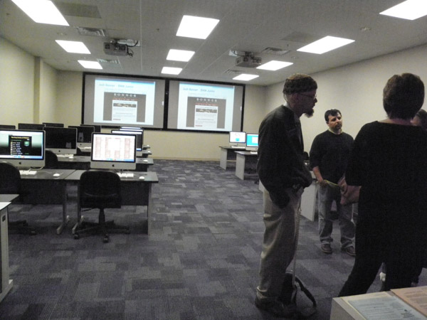 One of the newest labs on campus, providing dual-screen comparison for students in the School of Business and Computer Technologies' web and interactive media major, was among those showcased at Open House. 