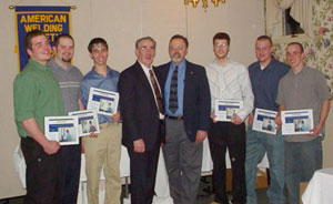 Representing Penn College, from left, are Anthony L. Joy, first place%3B Lynn A. Goss, Milroy, second place%3B Justin M. Clouser, Indiana, third place%3B James W. Fox, assistant professor of welding%3B Robert M. Vaughn, assistant professor of welding%3B Justin D. Grimminger, Altoona, fourth place%3B Mark J. Claypoole, Duncansville, fifth place%3B and Kyle J. Bennett, Towanda, sixth place.