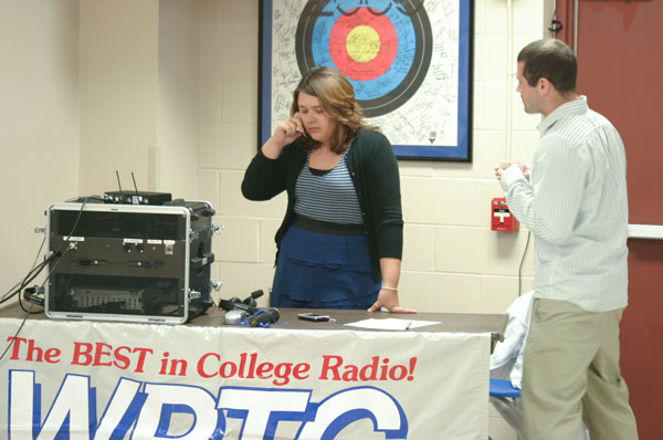 WPTC, "the best in college radio," broadcasts live from the Field House.