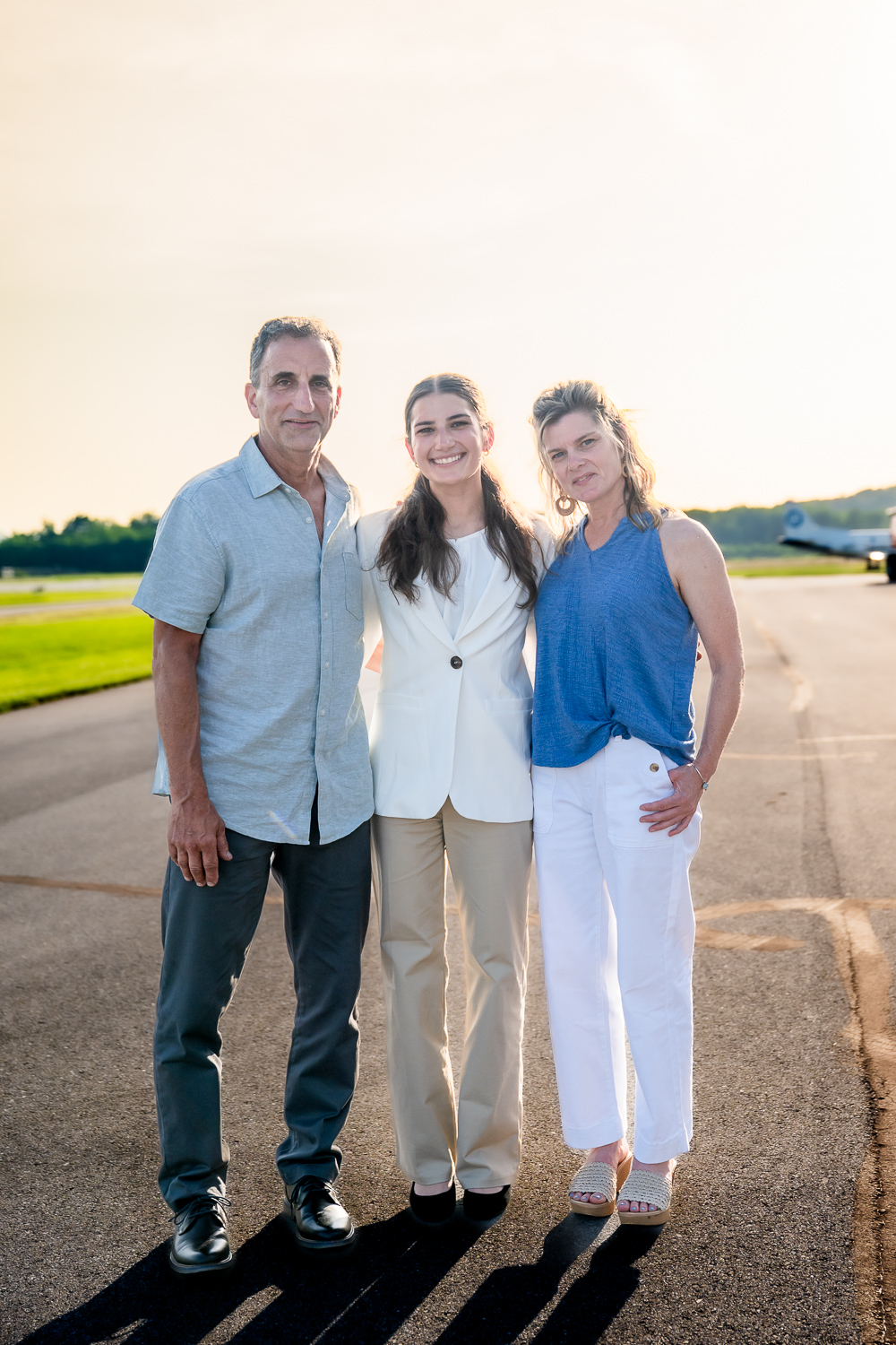 Laurent Peck with her parents