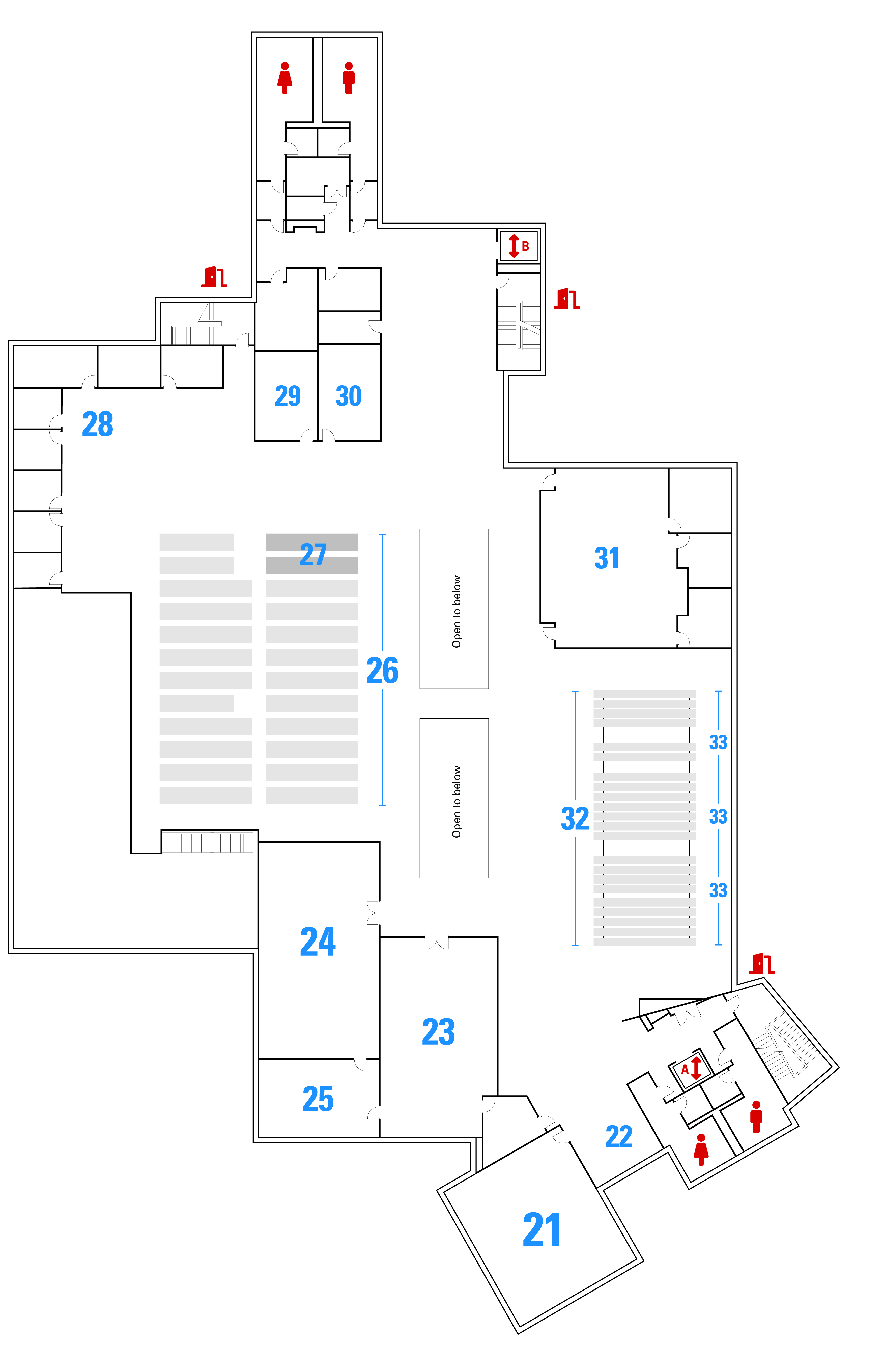 Madigan Library - 2nd Floor Map