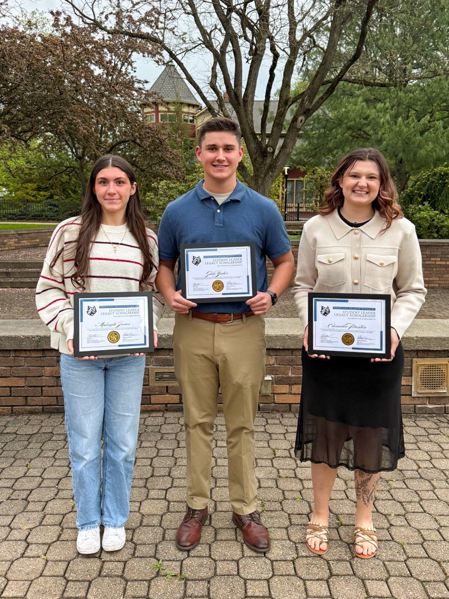 Student Leader Legacy Scholarship recipients (from left) Makayla R. Jones, Gabe T. Yoder and Emmalee J. Preston.