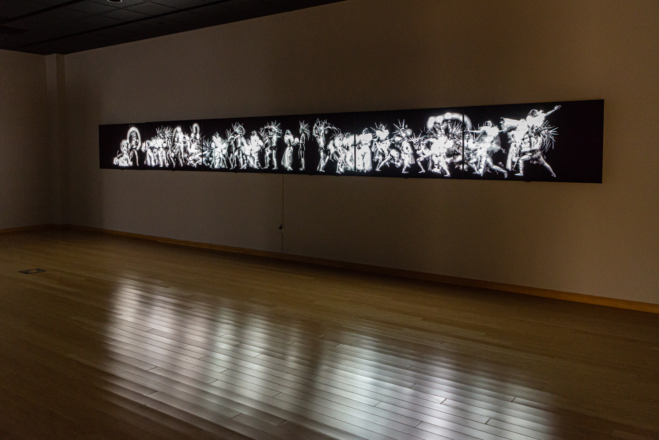 Providence, six-Panel OLED installation, photographic imagery on 5:00 video loop