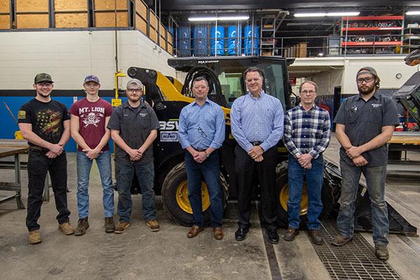 Corporate partners, students and faculty gather to recognize Highway Equipment & Supply Co. for its loan of an ASV Inc. skid-steer loader to Pennsylvania College of Technology’s heavy construction equipment technology majors.