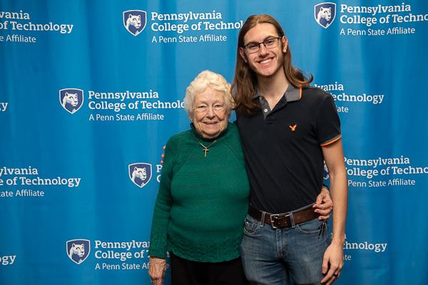 Recipient of the Phillips Family Scholarship, Owen D. Knepp, connects with benefactor Annmarie Phillips. Knepp, of Jersey Shore, is enrolled in robotics & automation and already holds a degree in building automation engineering technology.