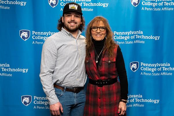 Appreciative of his support, Cory D. Johnson makes a memory with Ramona Kanouff, representing the Steelyn Kanouff/Amerikohl Mining Inc. Scholarship. From North Huntingdon, Johnson is enrolled in heavy construction equipment technology: technician emphasis.