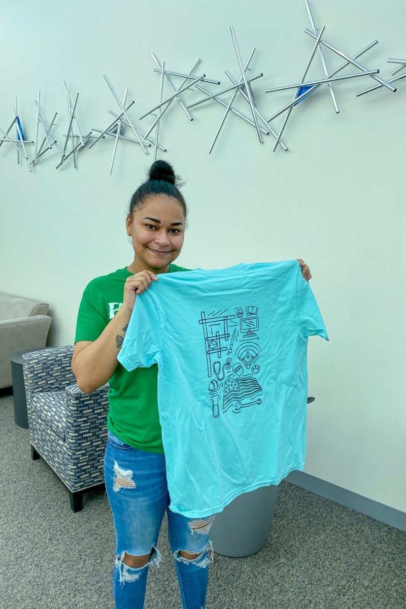 Kaylena L. Harrell, graphic design, shared a variety of images from her Penn College experience and also won a T-shirt. 