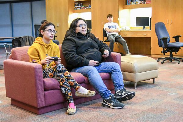 Aviles, of Lebanon, and Giancarlo Sanchez, of Carlstadt, N.J., savor the joyride. Sanchez is in the college's human services & restorative justice program.