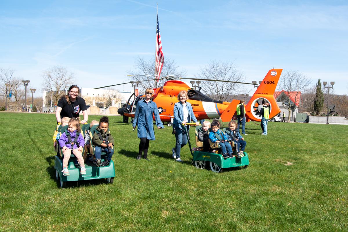 Children and staff from the college’s Dunham Children’s Learning Center were among the campus community taking in the glorious spring spectacle. 