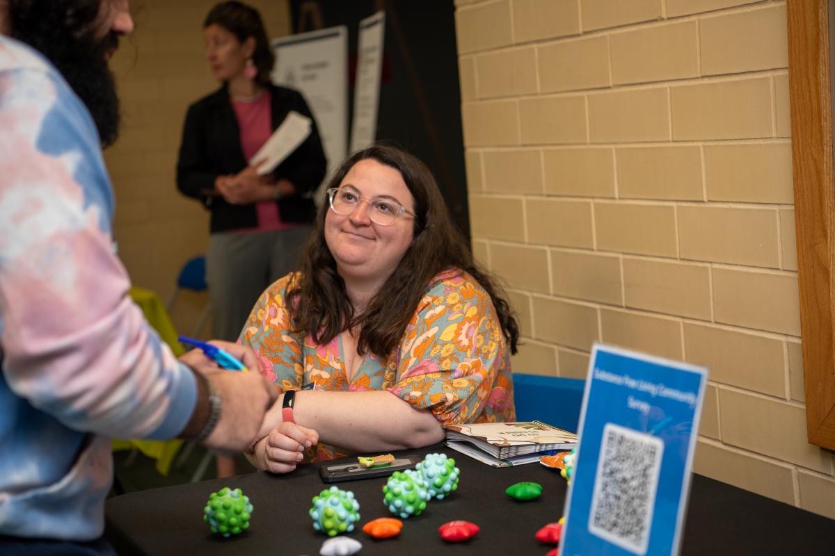 Jaycie M. Loud, assistant director of student engagement, was on hand to share a survey on a substance-free living community option.