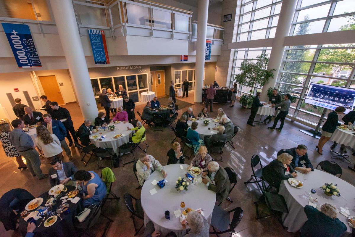 In the same space where potential students and their parents first arrive on campus, those who support their journey enjoy an opportunity to mingle.
