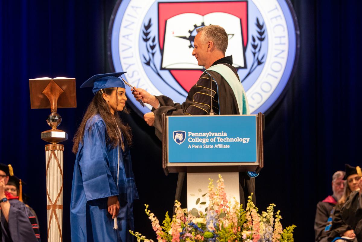 During each commencement, President Reed turns the graduation tassel of the student speaker, as the class follows suit.