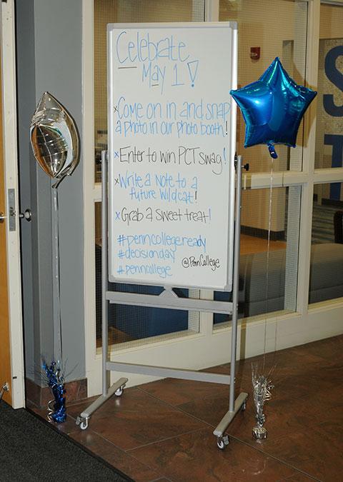 Lobby signaage invites passersby to the celebration.